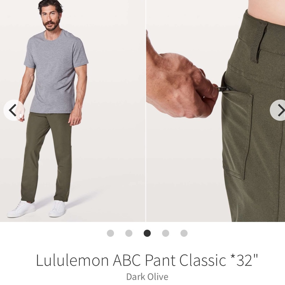 Lululemon ABC Classic-Fit Pant Warpstreme
Dark Olive Green 2022 M5ADES 36” x 32”